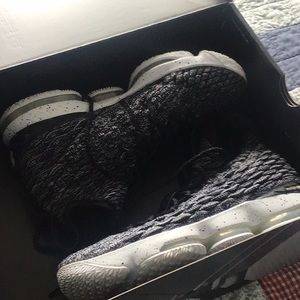 A Pair of Fierce Lebron 15 Basketball Shoes